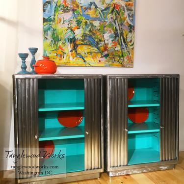 Retro Metal Upcycled Storage Cabinets