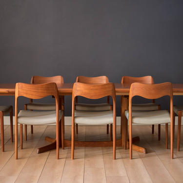 Danish Teak and Rosewood Oval Extending Double Pedestal Dining Table by Rasmus 