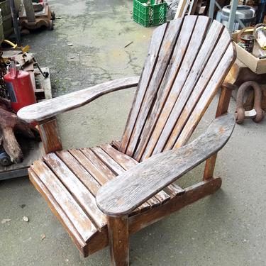 Weathered Wooden Anorak Chair As Is