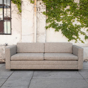 Sleek Reupholstered Grey Sofa