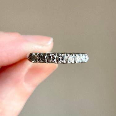 Antique Art Deco Platinum Diamond Wedding Band Stacking Ring .50 Carat Sz 6.25 