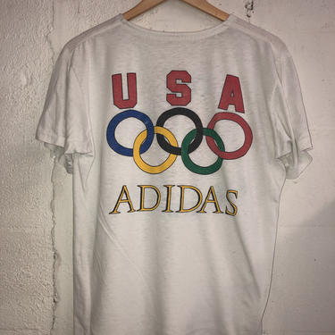 Vintage 80's USA Olympics Adidas t-shirt. Soft! M 1994 