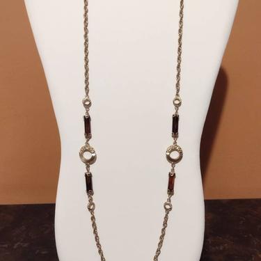 Vintage Sarah Cov Emberwood Station Necklace 16&quot; Sarah Coventry Costume Jewelry 