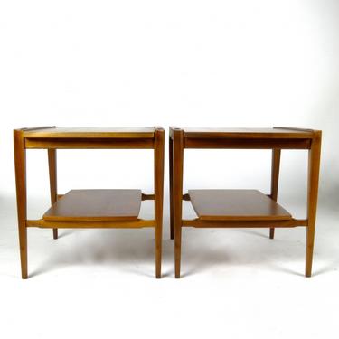 Pair of Walnut Side tables with Rosewood Detail