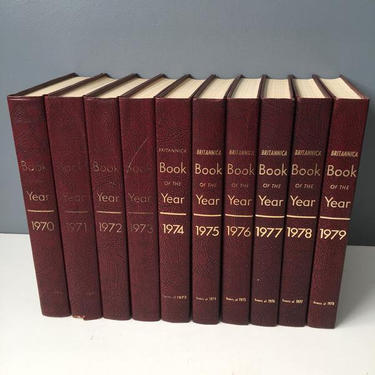 1970s Encyclopedia Britannica Book of the Year - birthday gifts for vintage humans 