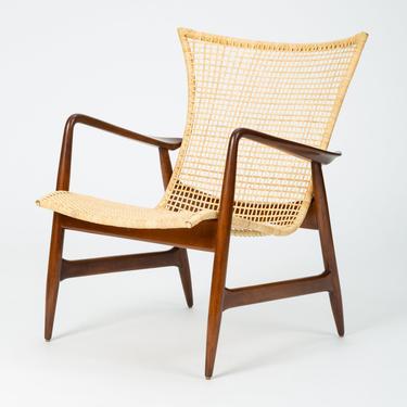 Lounge Chair with Cane Seat by Ib Kofod-Larsen for Selig