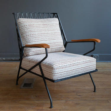 Salterini Iron & Wood Lounge Chair