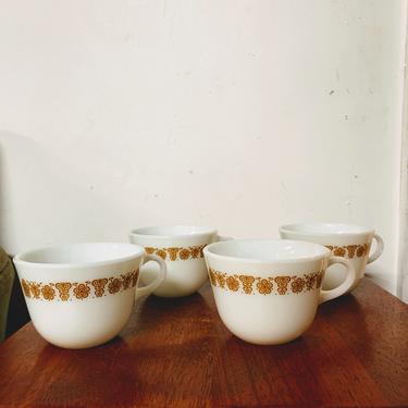 Vintage Pyrex Butterfly Gold Cups Set of 4 