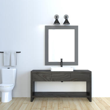 Floating Bathroom Vanity with 2 Drawers - Solid Wood / Modern restroom / Rustic / Industrial Furniture 