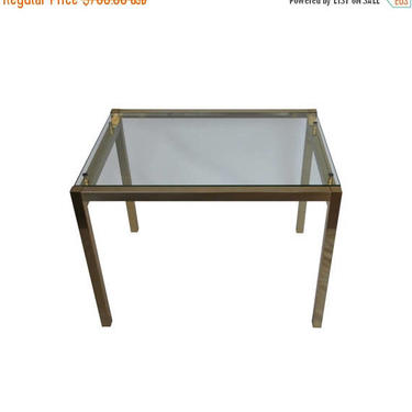 55% OFF Milo Baughman Style Brass and Glass Cocktail Table 