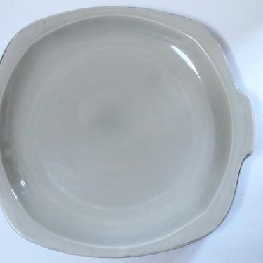 Gray Ceramic Serving Plate Paden City Pottery Chop Plate Large California Pottery plate Gray USA Pottery Grey Platter Mid Century Ceramics 
