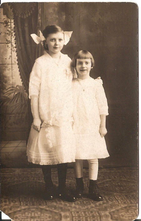 Two Girls  in Fancy Clothes & Hat w/ Parasol Details about   Studio Real Photo Postcard RPPC 
