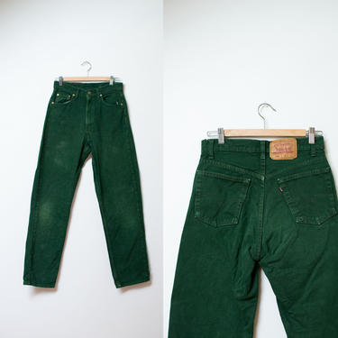 Vintage Levi's 554 Dark Green / 90s Straight Leg Levi's Size 29 