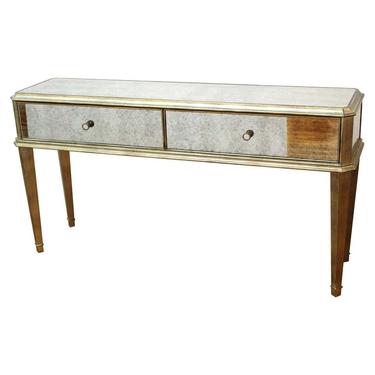 Modern Hollywood Regency Mirrored Console with Drawers