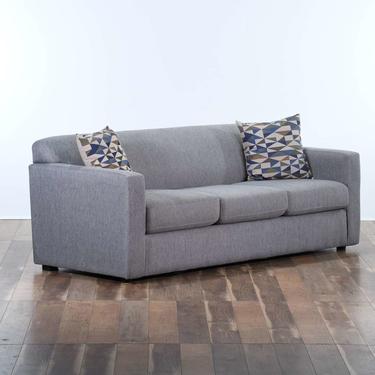 Contemporary Minimalist Grey Couch W Pillows