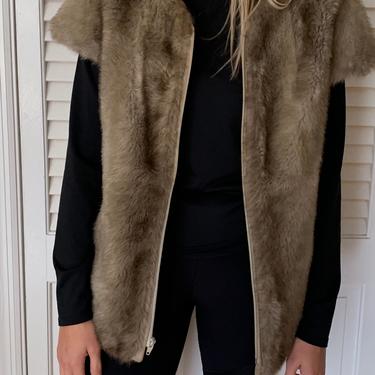 Vintage Faux Fur Vest/Cape Sleve Jacket 