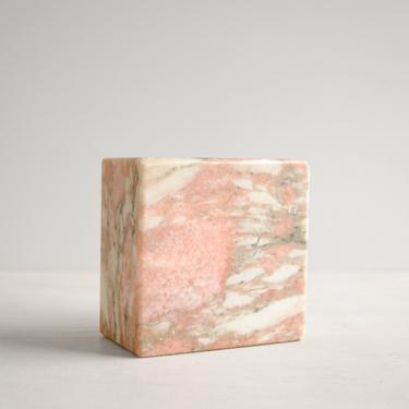 Vintage Pink and White Granite Paperweight 