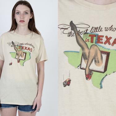 Best Little Whorehouse In Texas T Shirt / 1978 Musical Comedy Film T Shirt / 1970s 50 50 Thin Chicken Ranch Promo Tee 