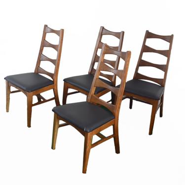 set of 4 Mid Century ladderback dining chairs 