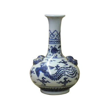 Chinese Blue White Porcelain Precise Birds Scenery Vase ws735E 