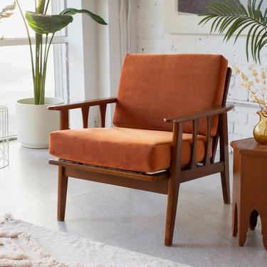 Burnt Orange Velvet Lounge Chair
