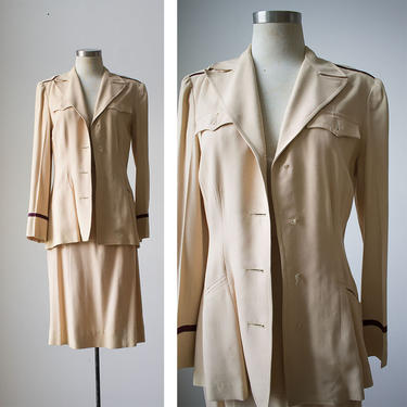 Womens Vintage WWII Nurse Uniform / 1940s WWII Nurse Uniform / 2 piece  Nurse Uniform / US Military Nurse Uniform  / Nurse 