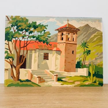 Mid Century Paint By Number Southwest Style Adobe Home Painting Two 