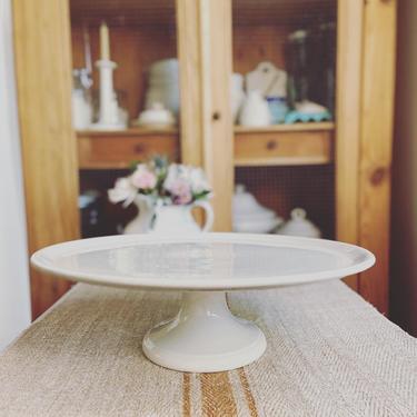Beautiful vintage French rare find ironstone cake stand from a famous maker 