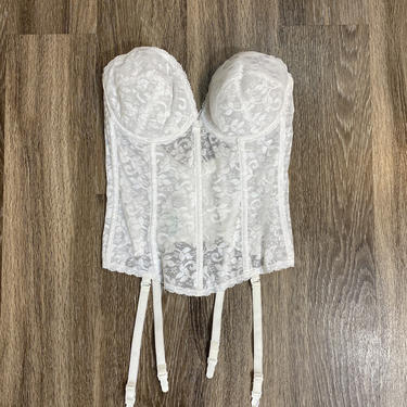 Vintage 1980’s White Lace Bustier with Garter Straps 