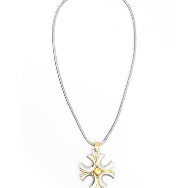 Trifari Modernist Cross Pendant Necklace