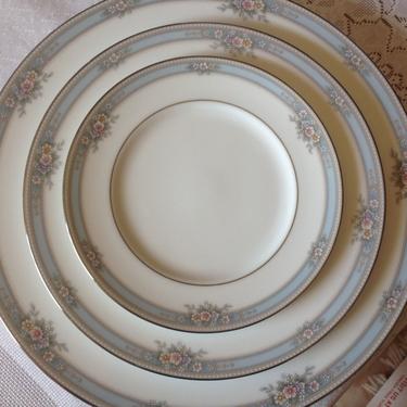 Vintage Three piece place setting in the Noritake "Ainsworth"- Dinner Luncheon and Salad Plates 