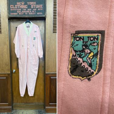 Vintage 1980’s Ton Sur Ton Pale Pastel Pink New Wave Sweatshirt Jumpsuit, Vintage 1980’s Jumpsuit, New Wave Clothing, True Vintage 