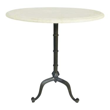 Lillian August Transitional Off-White Marble Beyer Side Table