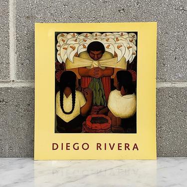 Vintage Diego Rivera A Retrospective Book Retro 1980s Mexican Art + Photos and Drawings + Paintings = Murals + Softback + First Edition + 