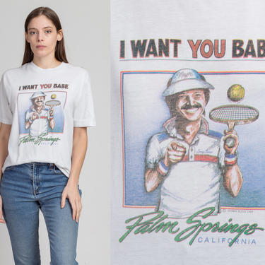 1989 Sonny Bono &quot;I Want You Babe&quot; T Shirt - Small | Vintage 80s Palm Springs Mayor Campaign Graphic Music Tee 