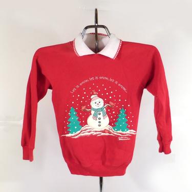 Ugly Christmas Sweater Vintage Kid's Toddler Snowman sweatshirt Tacky Holiday 