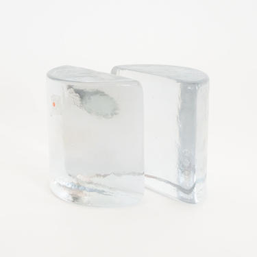 Blenko Glass Bookends by HomesteadSeattle