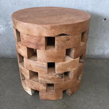 Modern Wood Round Side Table