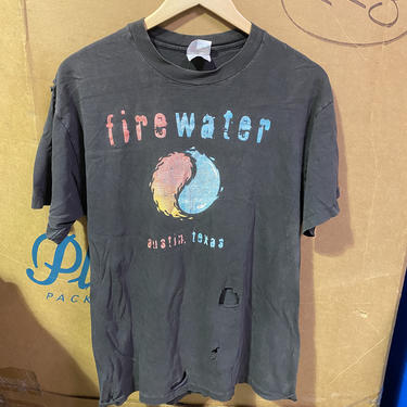 Fire Water Ying Yang Austin Texas 90s Graphic Tee T-shirt 3944 