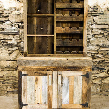 Free Shipping - Saloon Style Rustic Wine Rack and Liquor Cabinet 