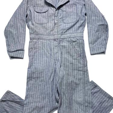 Vintage 1960s BIG BEN by Wrangler Herringbone Twill Coveralls ~ size 36 S (Small / Short) ~ Work Wear ~ HBT / Denim 