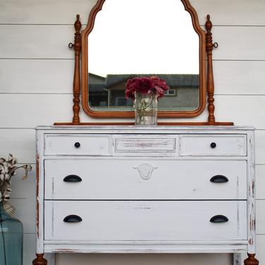 vintage dresser on wheels for sale at auction from 19th June to 14th July Transform your home office or crafting room with the functionality and charm of our Aged Crafters Work Station On Casters Antique dresser w/ mirror on