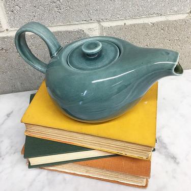 Vintage Teapot Retro 1940s Russel Wright + Steubenville + Ceramic + Seafoam Green + American Modern + Mid Century + Home and Kitchen Decor 