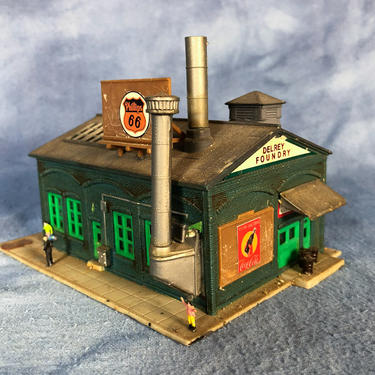 Vintage Del Ray Foundry Industrial Building Model, N Scale, Completed Factory 