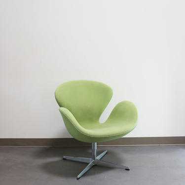 Lime Green Fritz Hansen Swan Chair Designed by Arne Jacobsen 