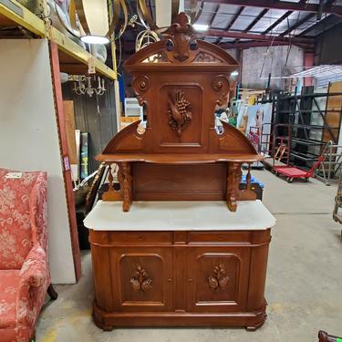 Large Eastlake Server with Carved Game Bird and Fruit