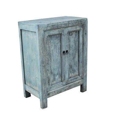 Distressed Blue 2 Door Wood Cabinet from Terra Nova Designs 