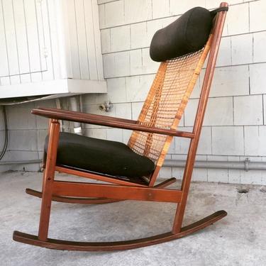 Danish Modern Teak Rocking Chair by Hans Olsen Dux