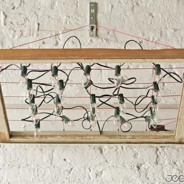 vintage window frame light with on-cord switch 