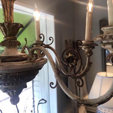 6 arm antique Italian chandelier